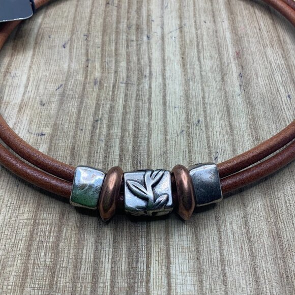 Diana Kauffman NWT " The Laurels" Leather Choker Necklace - Picture 4 of 6